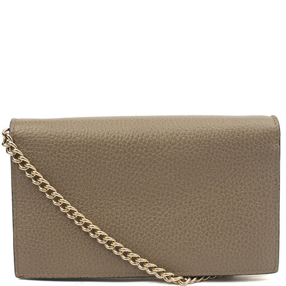 Gucci Cross Body Dollar Interlocking GG Wallet On Chain in Grey, Leather — Alternate View 9