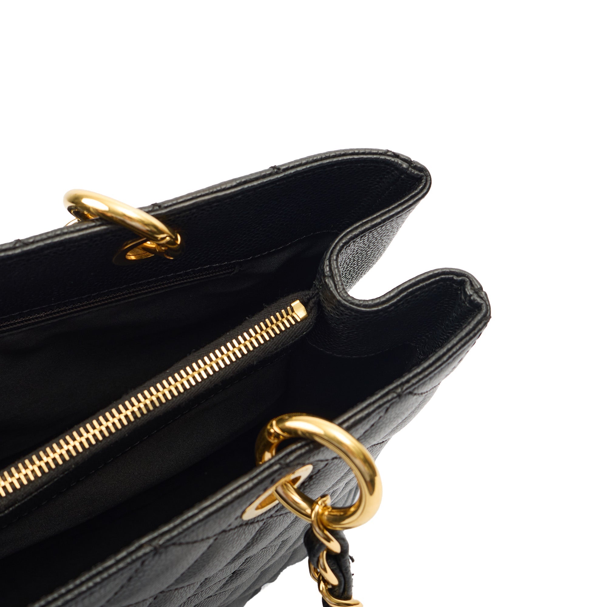 Chanel Tote Grand Shopping Tote in Black, Caviar Leather — Alternate View 10