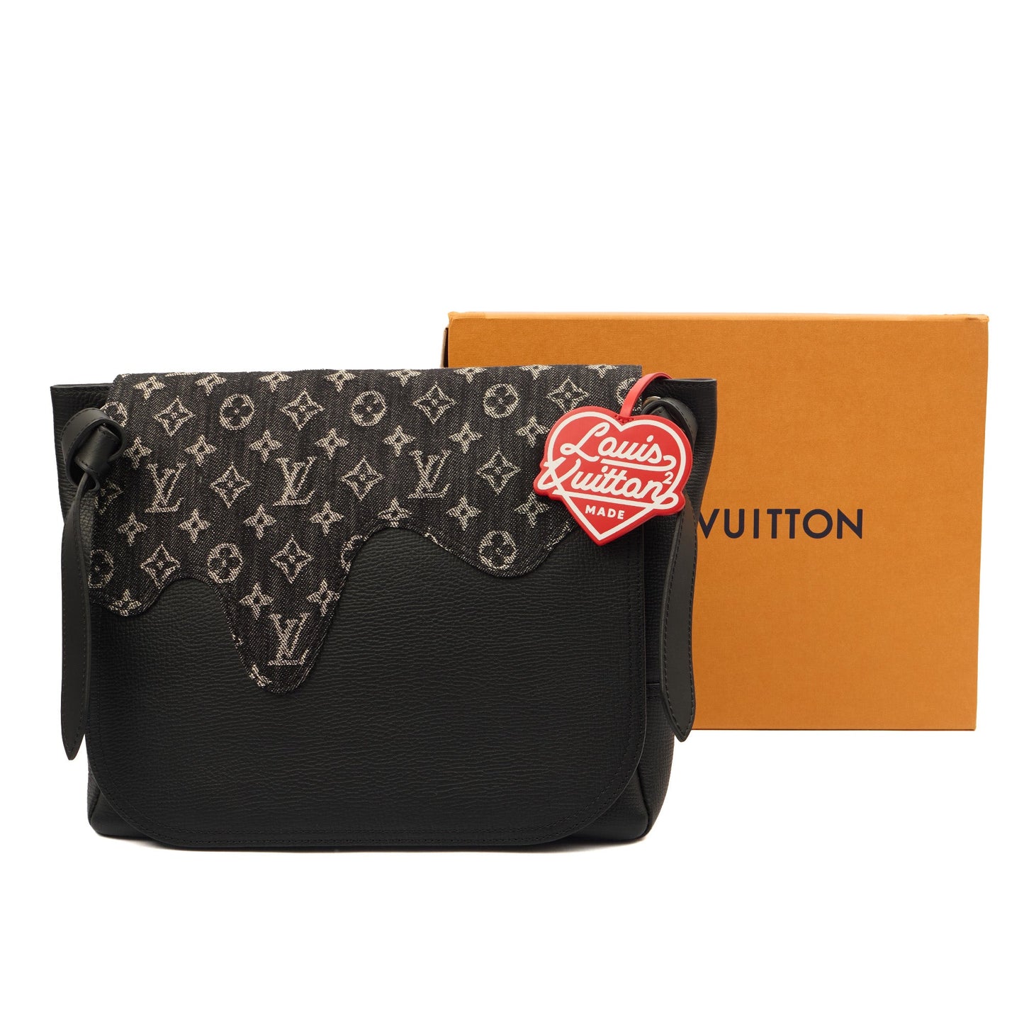 Louis Vuitton Shoulder Bag Louis Vuitton x Nigo Besace Tokyo in Black, Taurillon Leather — Lifestyle View
