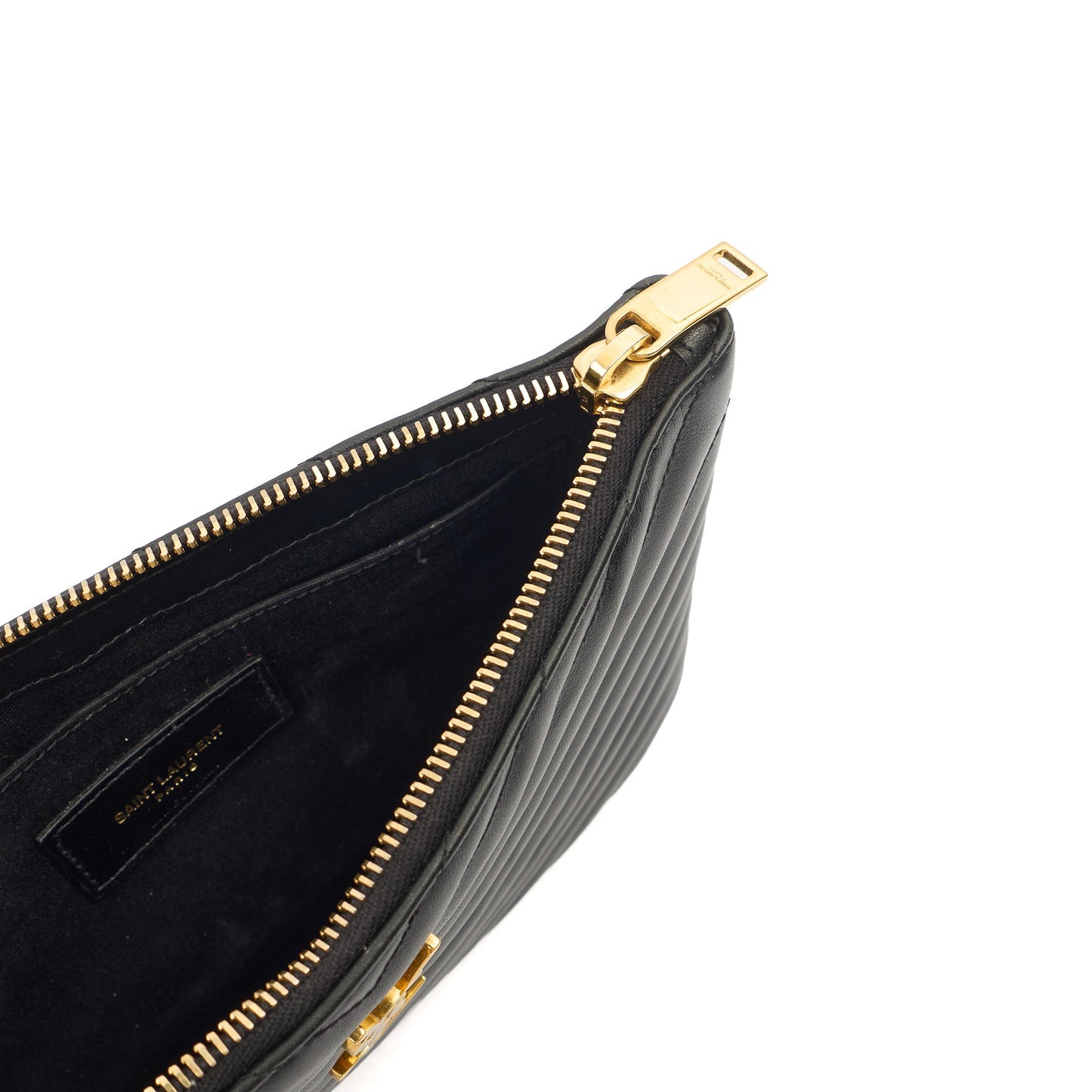 Saint Laurent Clutch Monogram Pouch A5 in Taupe, Leather — Alternate View 14