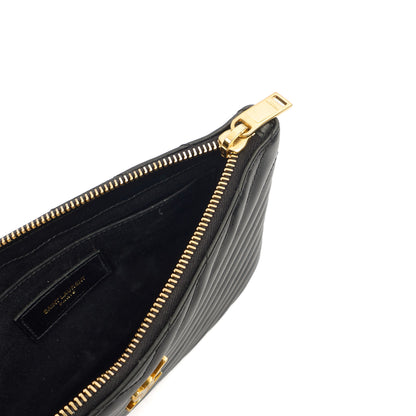 Saint Laurent Clutch Monogram Pouch A5 in Taupe, Leather — Alternate View 14