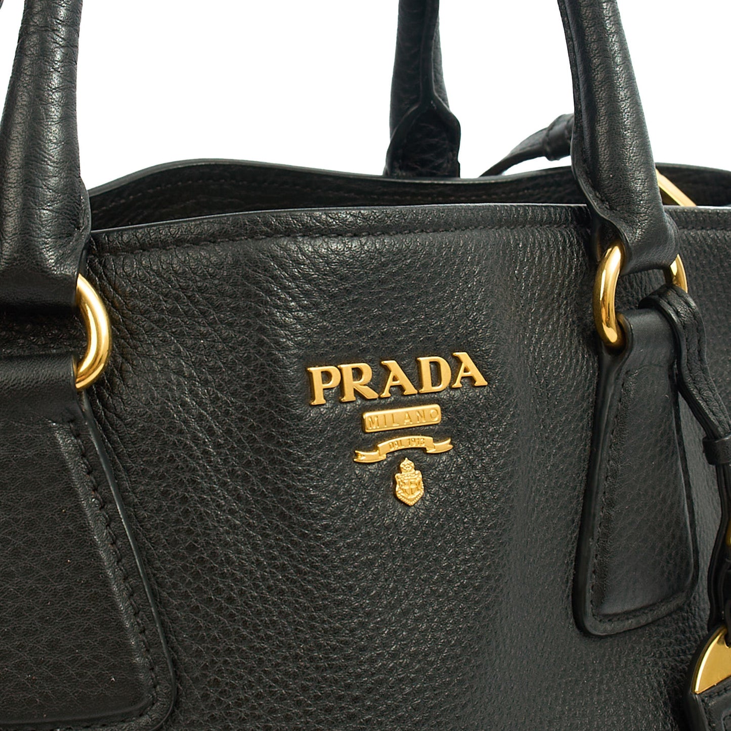 Prada Tote Vitello Daino Tote in Black, Calfskin — Lifestyle View