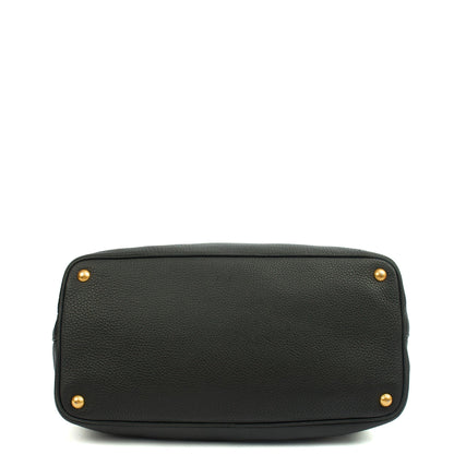 Prada Tote Vitello Daino Tote in Black, Calfskin — Top View