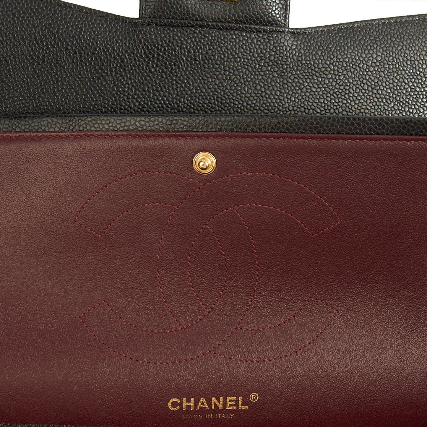 Chanel Shoulder Bag Classic Double Flap - Large in Black, Caviar Leather — Alternate View 11
