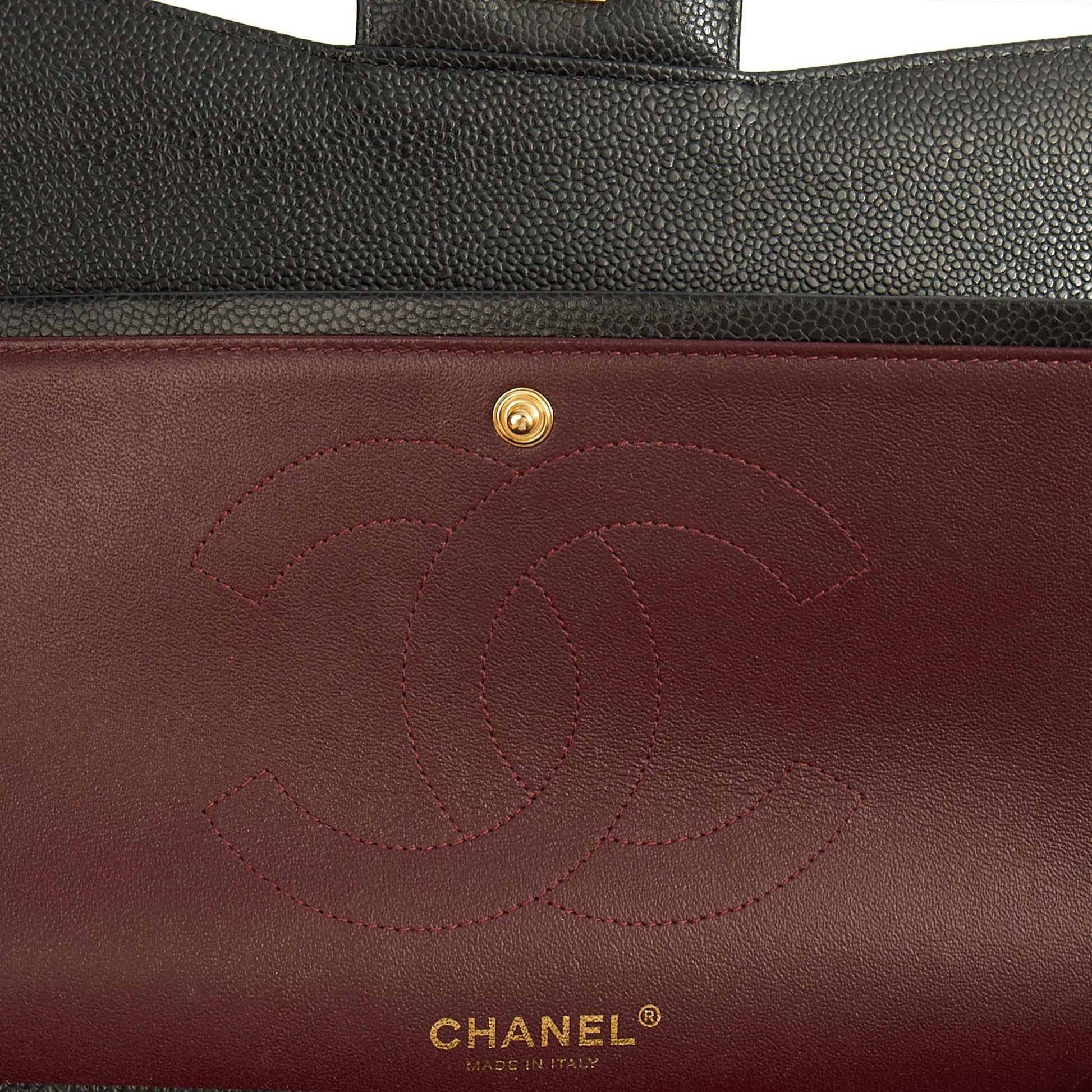 Chanel Shoulder Bag Classic Double Flap - Large in Black, Caviar Leather — Alternate View 11
