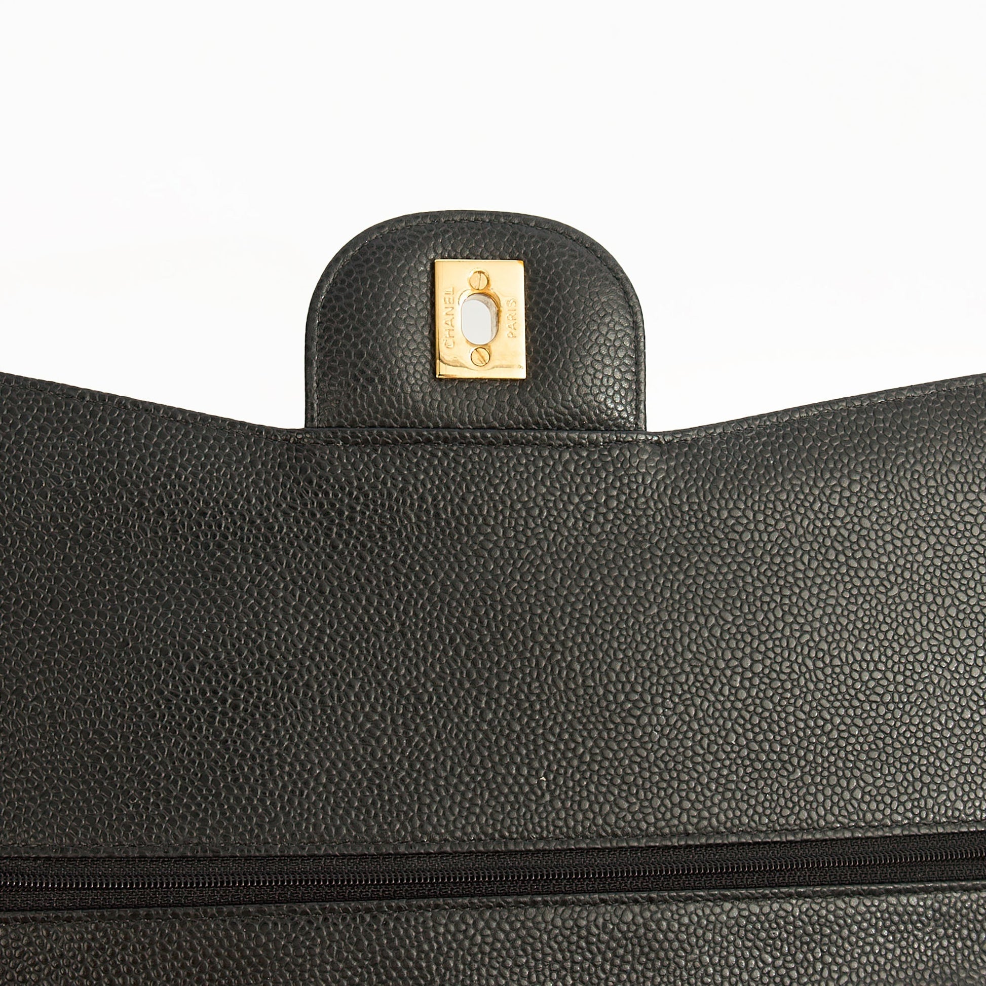 Chanel Shoulder Bag Classic Double Flap - Large in Black, Caviar Leather — Alternate View 10