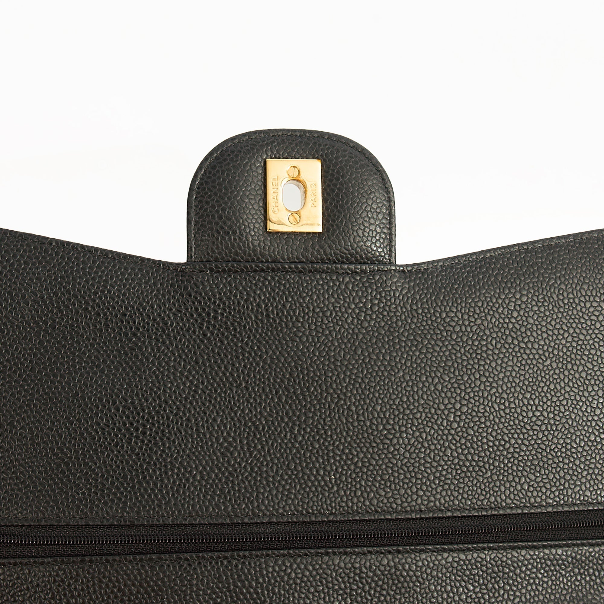 Chanel Shoulder Bag Classic Double Flap - Large in Black, Caviar Leather — Alternate View 22