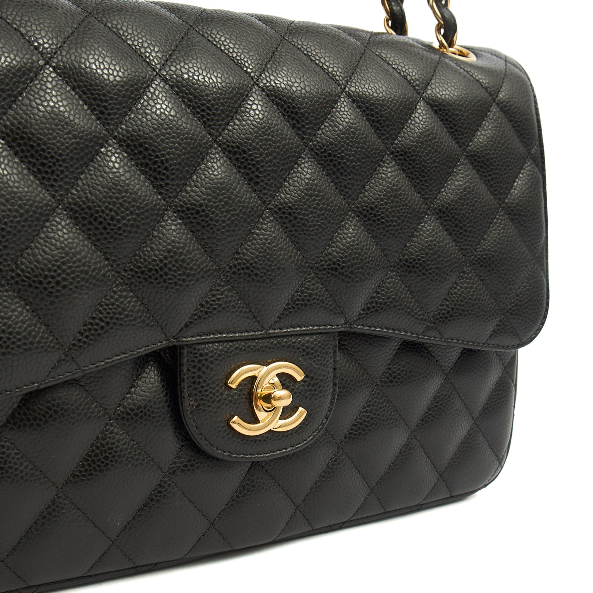 Chanel Shoulder Bag Classic Double Flap - Large in Black, Caviar Leather — Alternate View 20
