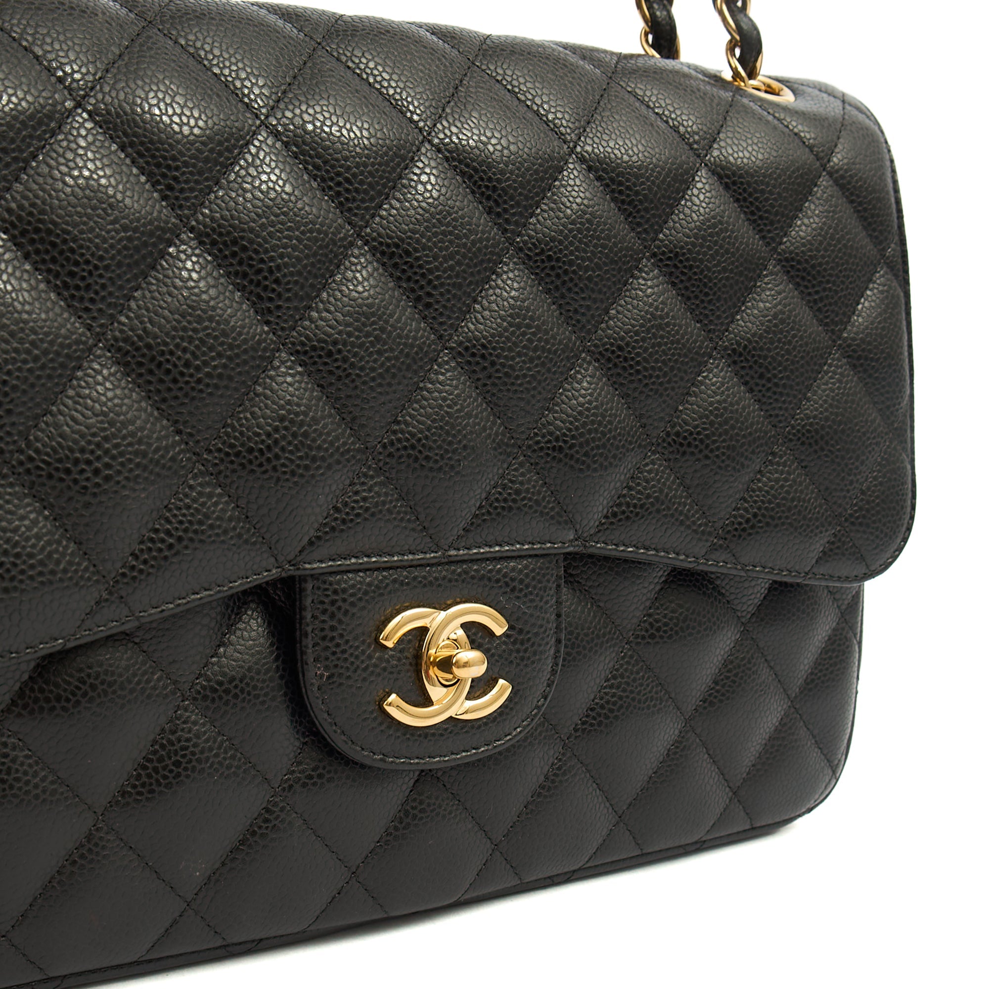 Chanel Shoulder Bag Classic Double Flap - Large in Black, Caviar Leather — Alternate View 20