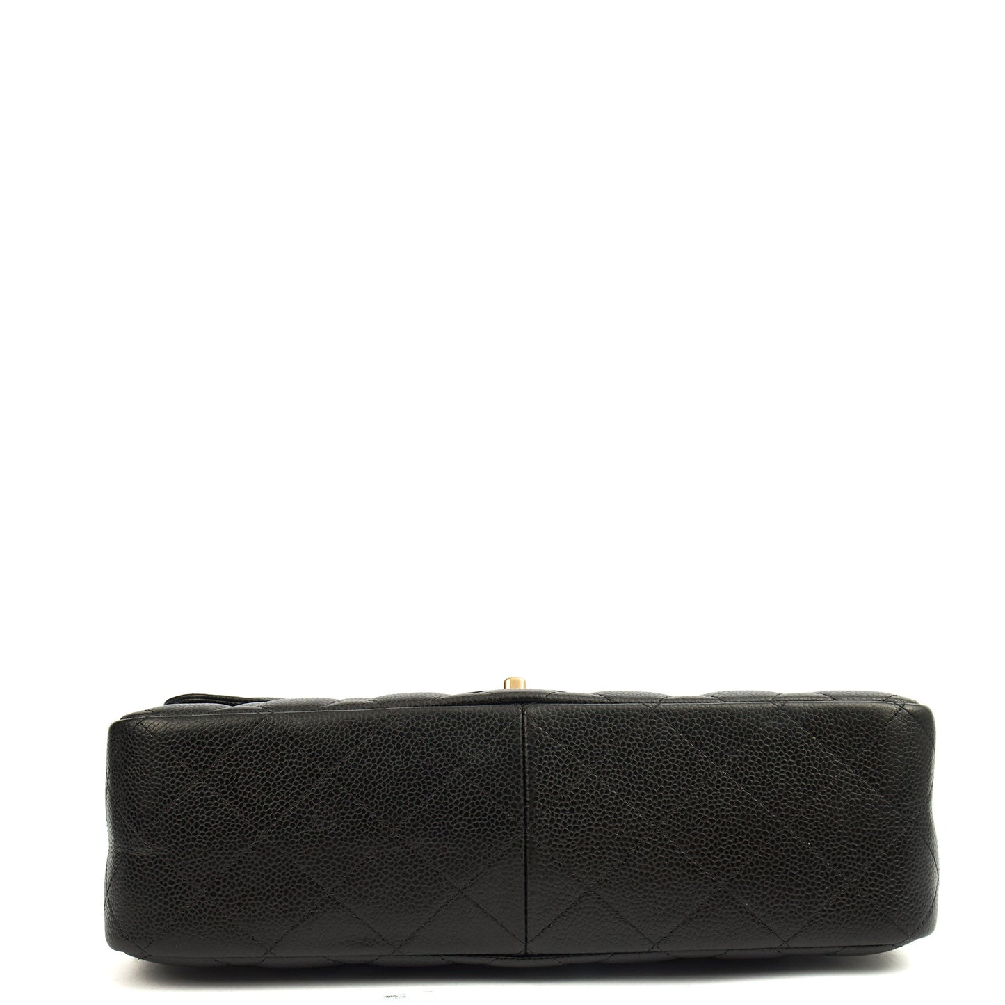 Chanel Shoulder Bag Classic Double Flap - Large in Black, Caviar Leather — Top View