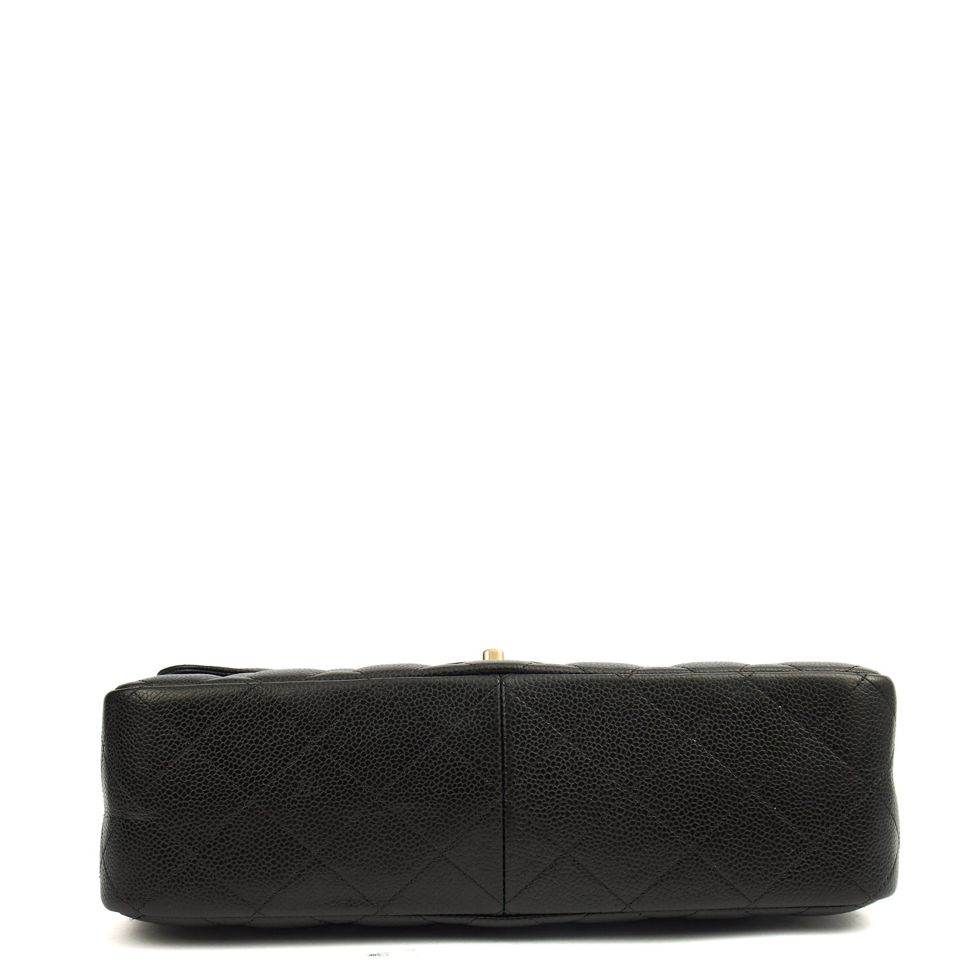Chanel Shoulder Bag Classic Double Flap - Large in Black, Caviar Leather — Top View