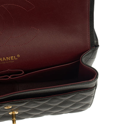 Chanel Shoulder Bag Classic Double Flap - Large in Black, Caviar Leather — Alternate View 12