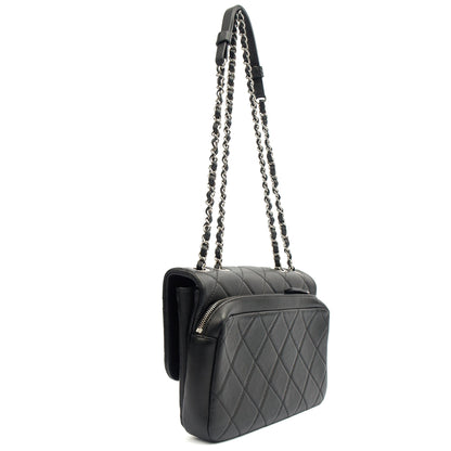 Chanel Shoulder Bag Flap Bag in Black, Calfskin Leather — Alternate View 12