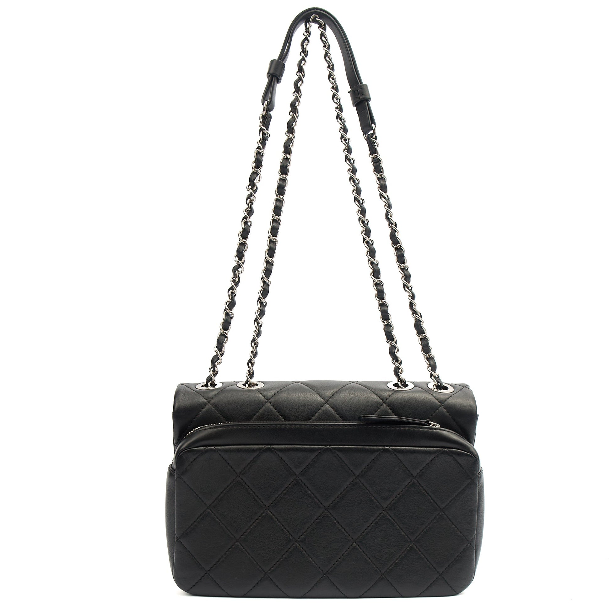 Chanel Shoulder Bag Flap Bag in Black, Calfskin Leather — Alternate View 13