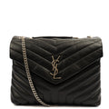 Saint Laurent Cross Body Lou Lou - Medium in Black, Leather — Front View