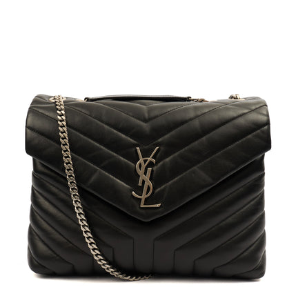 Saint Laurent Cross Body Lou Lou - Medium in Black, Leather — Front View
