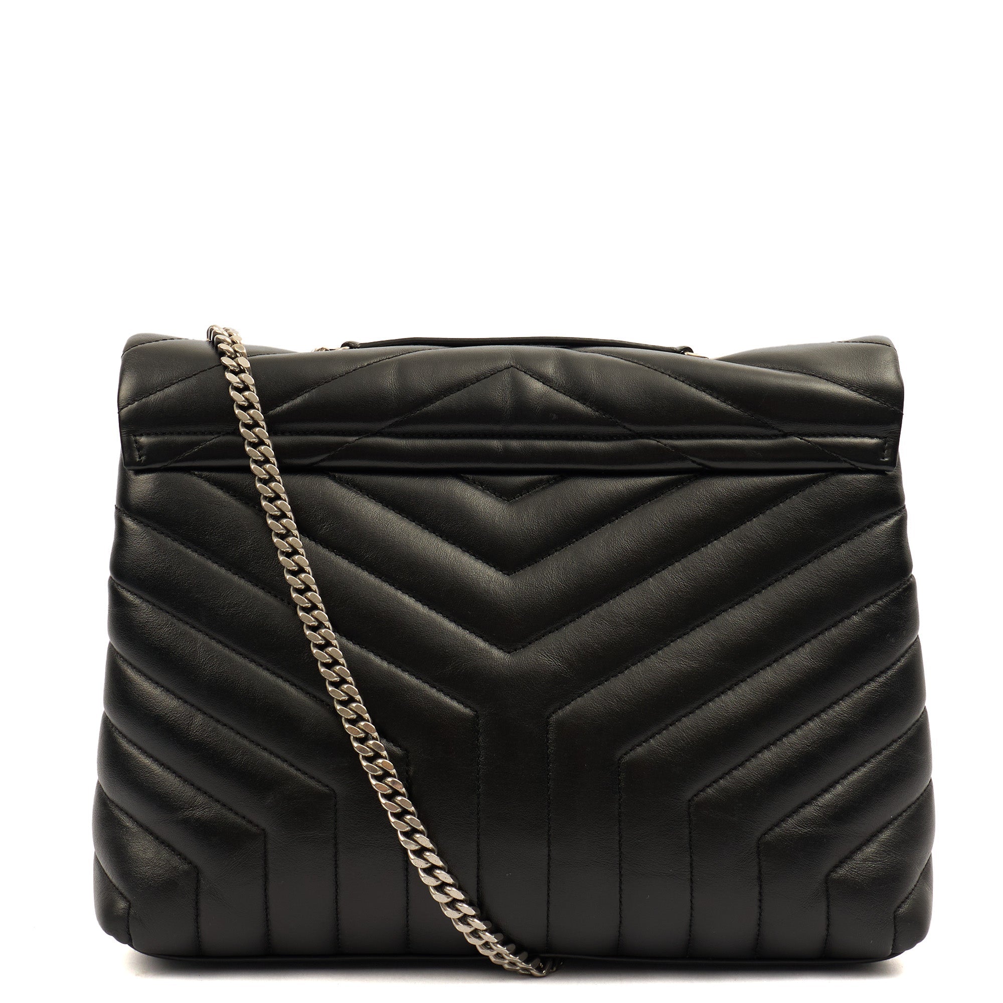 Saint Laurent Cross Body Lou Lou - Medium in Black, Leather — Top View