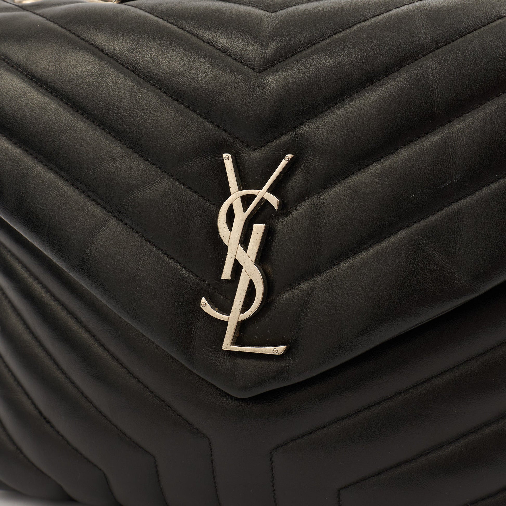 Saint Laurent Cross Body Lou Lou - Medium in Black, Leather — Side View
