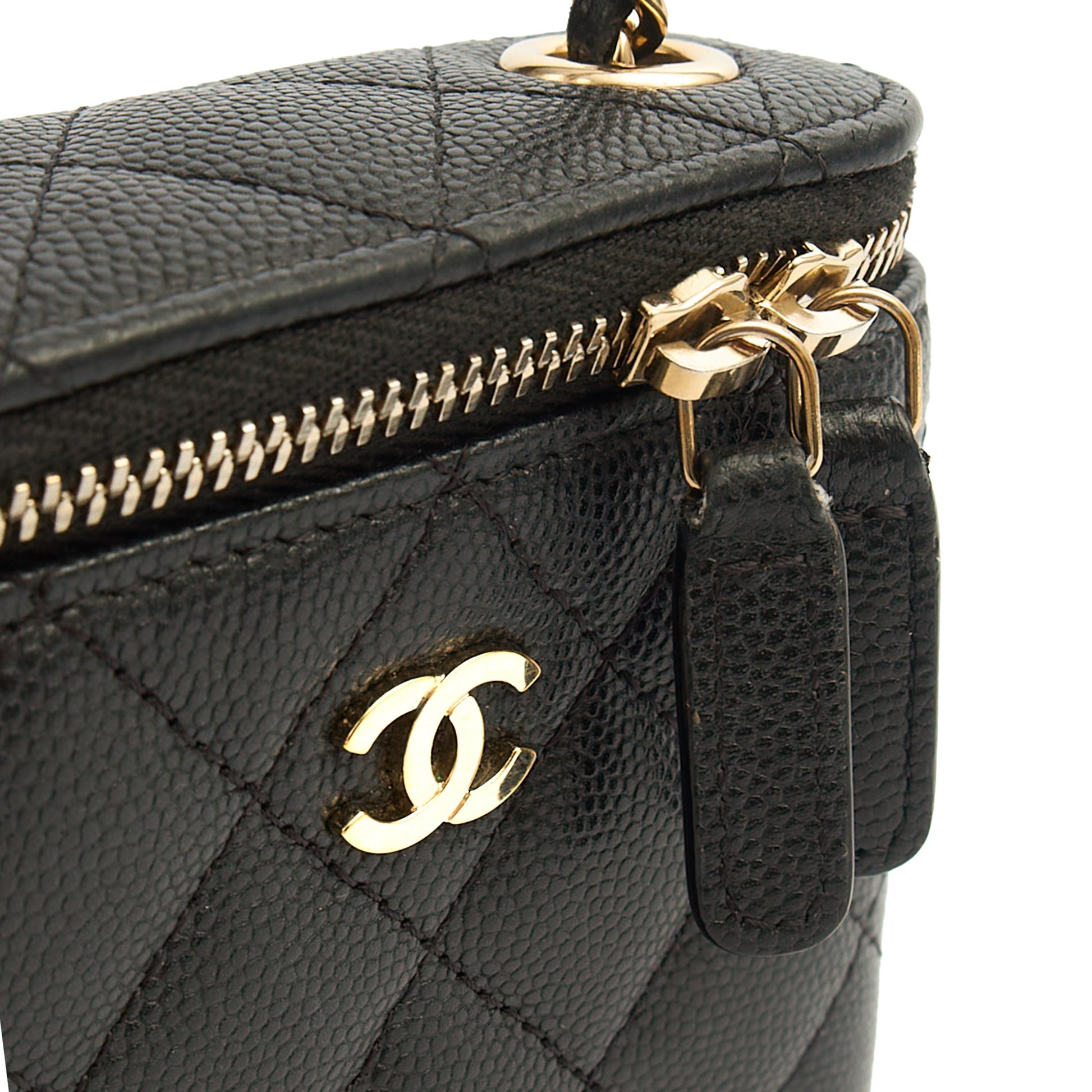 Chanel Cross Body Vanity Case - Mini in Black, Caviar Leather — Lifestyle View