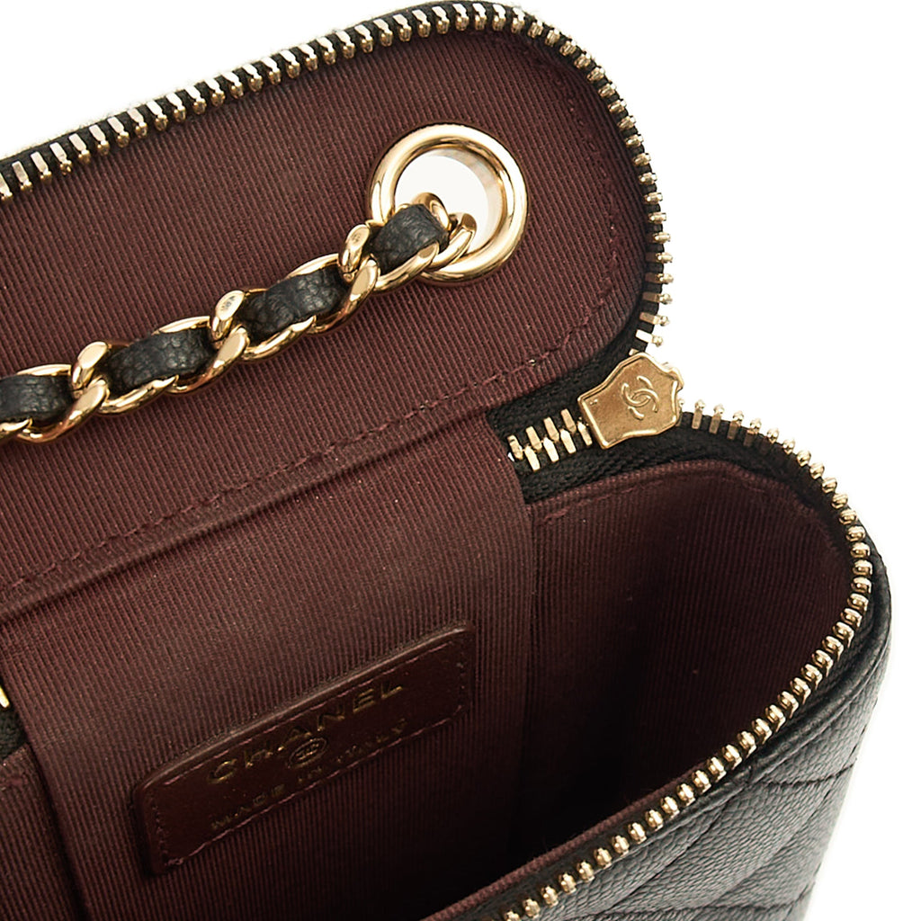 Chanel Cross Body Vanity Case - Mini in Black, Caviar Leather — Alternate View 10
