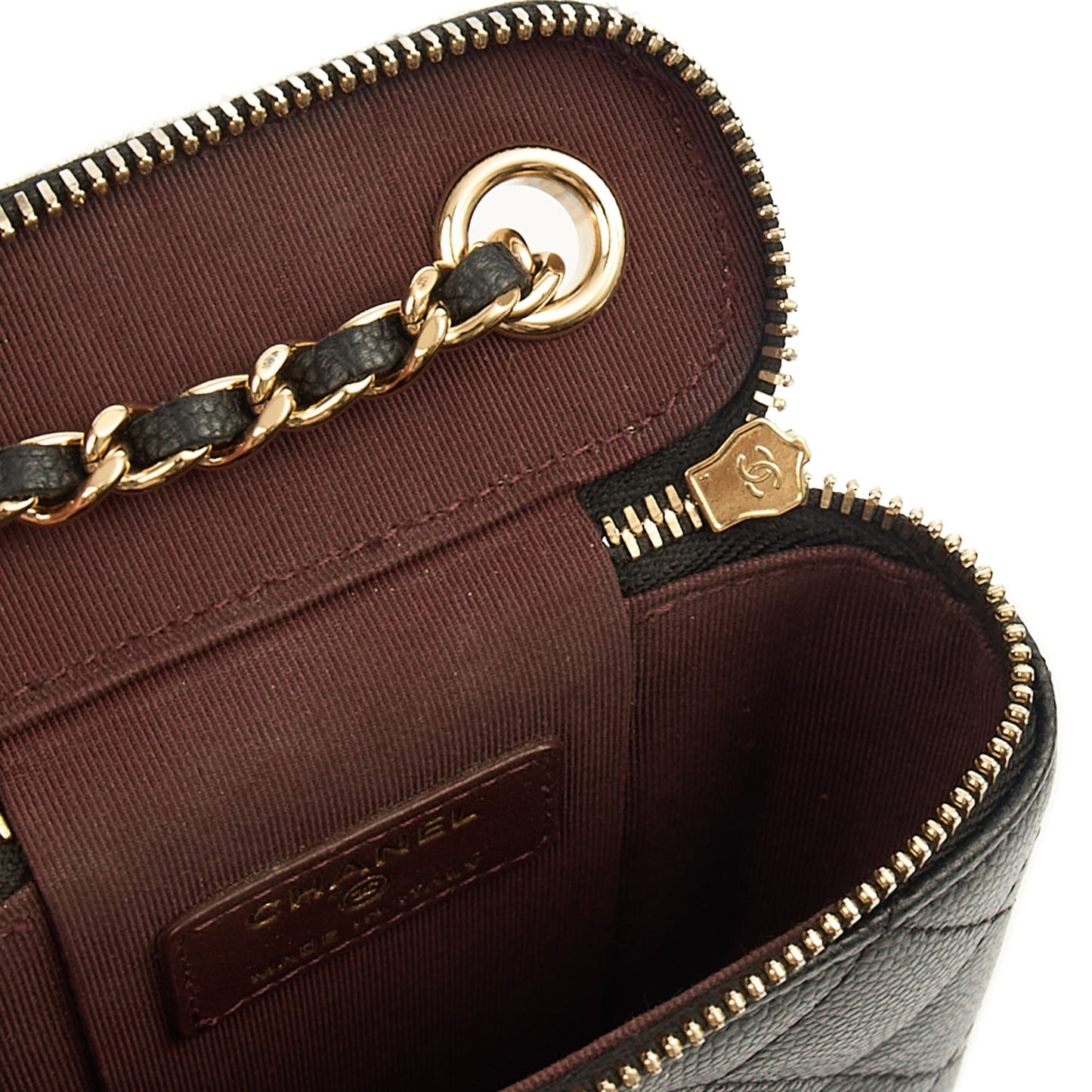 Chanel Cross Body Vanity Case - Mini in Black, Caviar Leather — Alternate View 10