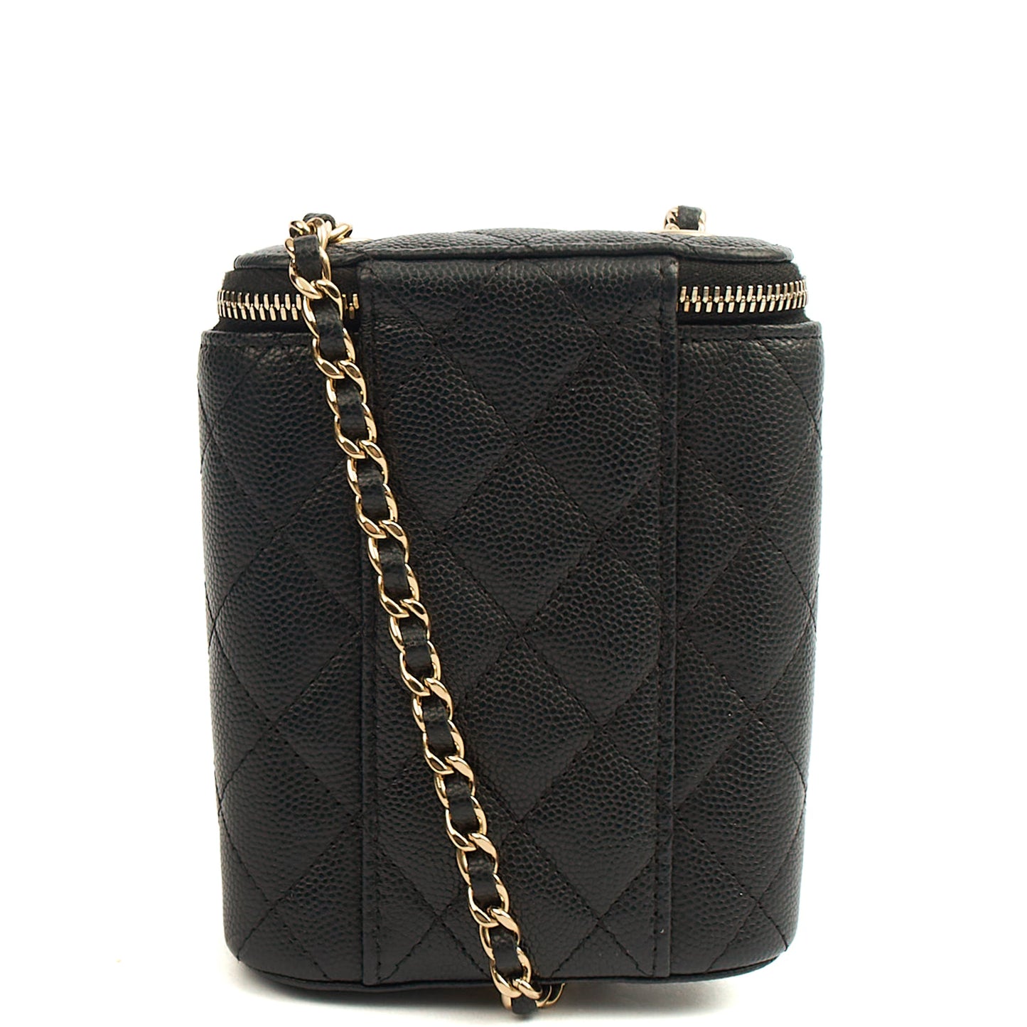 Chanel Cross Body Vanity Case - Mini in Black, Caviar Leather — Top View