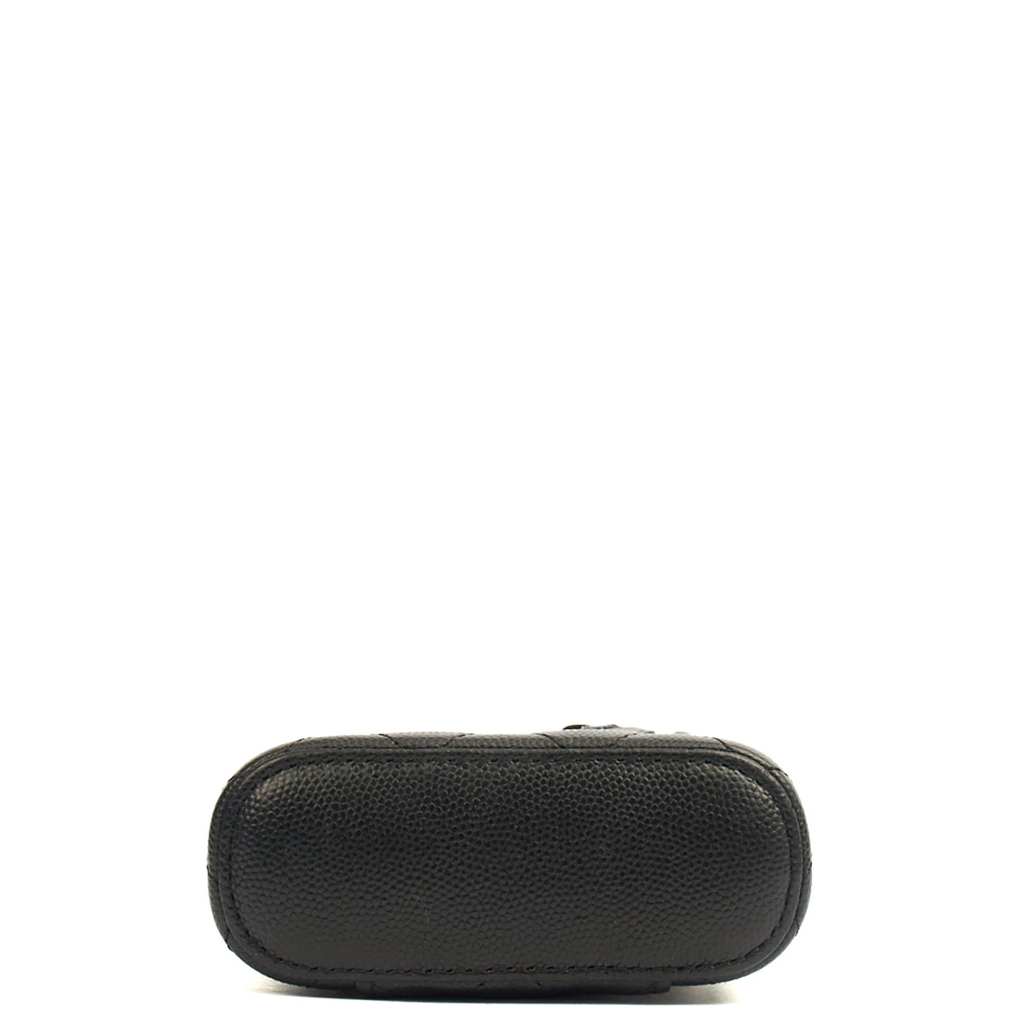 Chanel Cross Body Vanity Case - Mini in Black, Caviar Leather — Detail View
