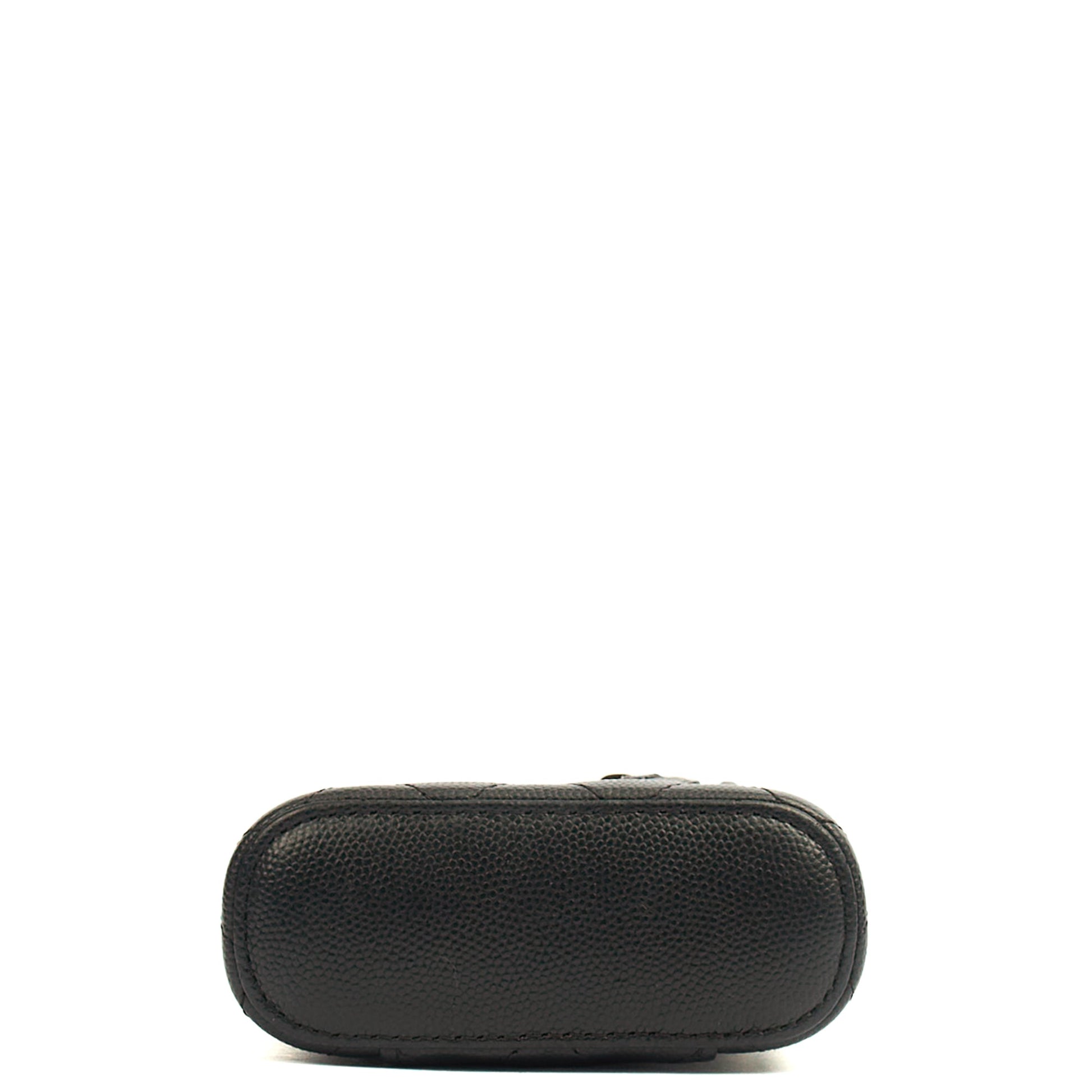 Chanel Cross Body Vanity Case - Mini in Black, Caviar Leather — Detail View