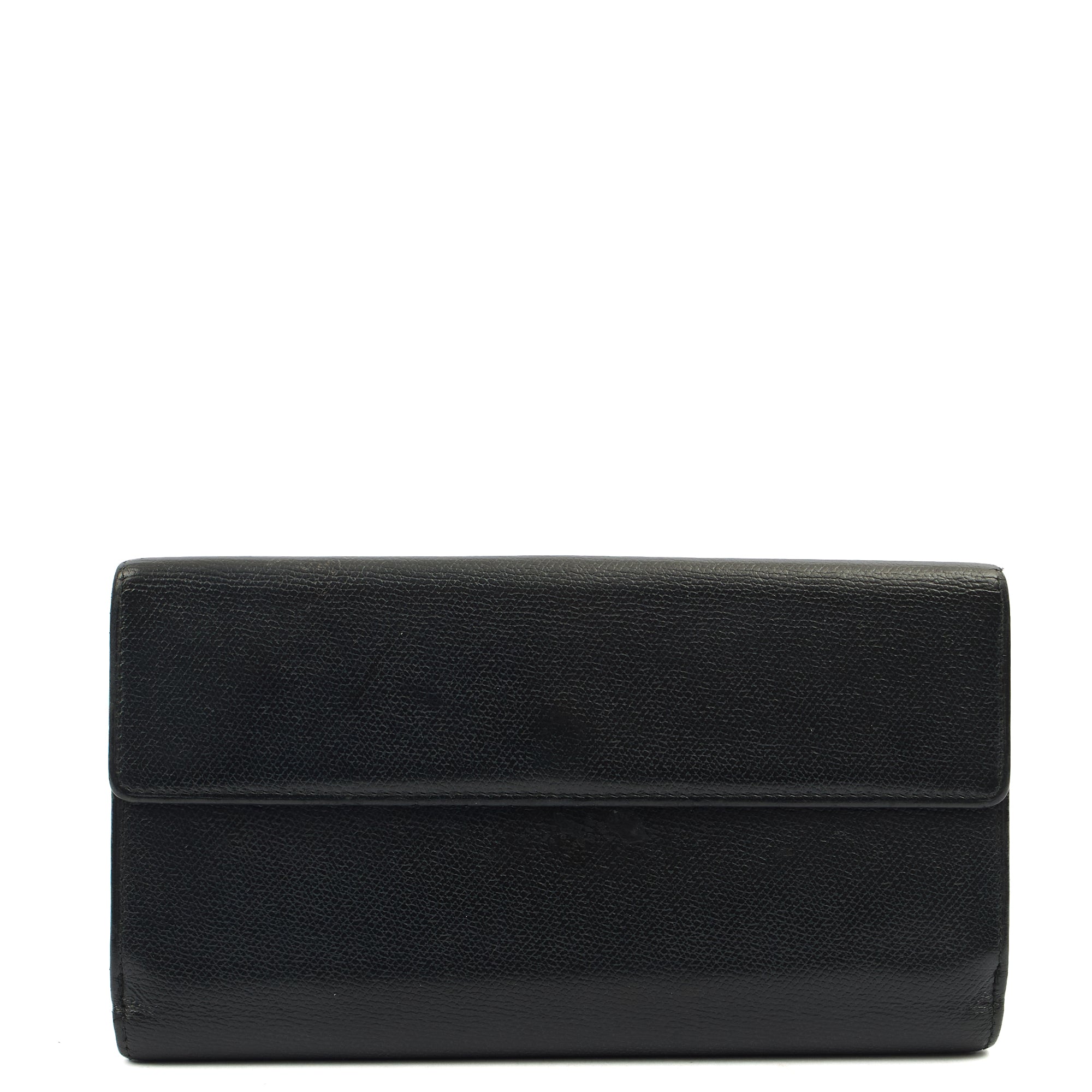 Chanel Wallet Zip Wallet in Black, Calfskin Leather — Back View