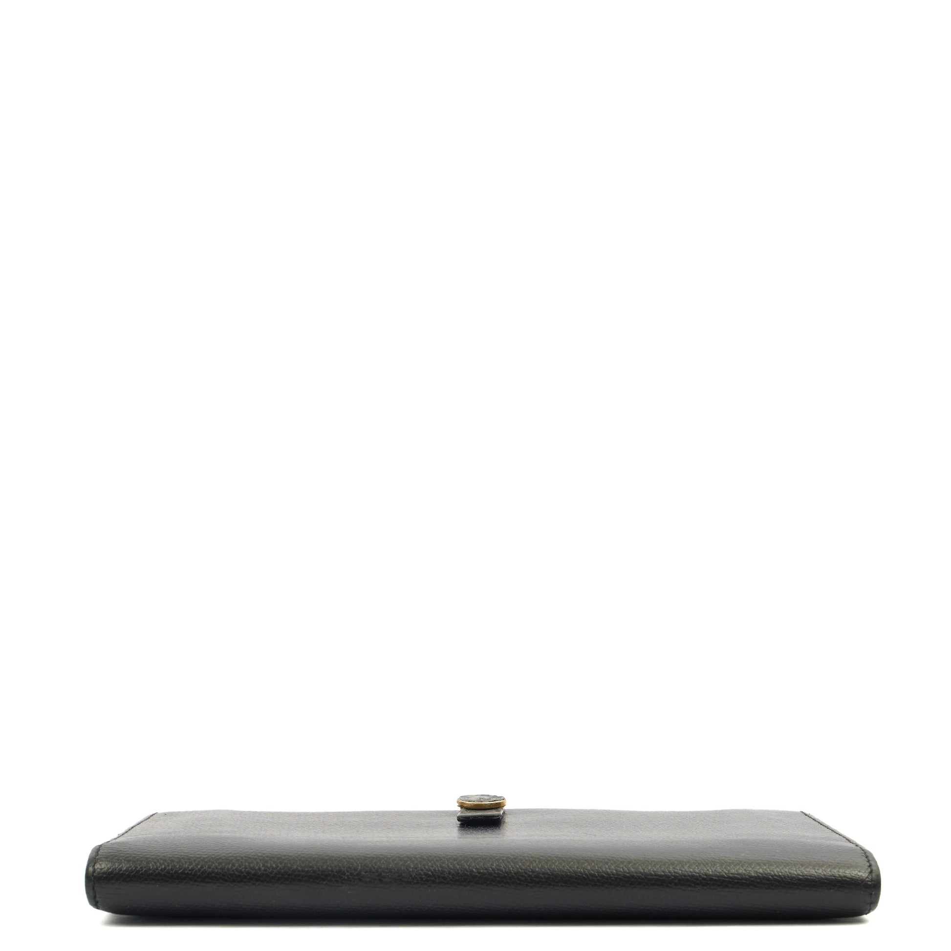 Chanel Wallet Zip Wallet in Black, Calfskin Leather — Top View