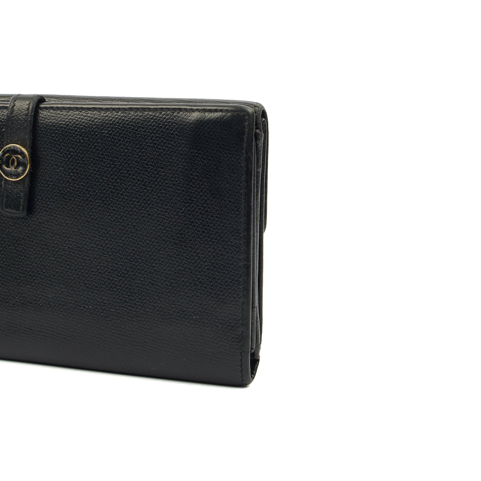 Chanel Wallet Zip Wallet in Black, Calfskin Leather — Detail View