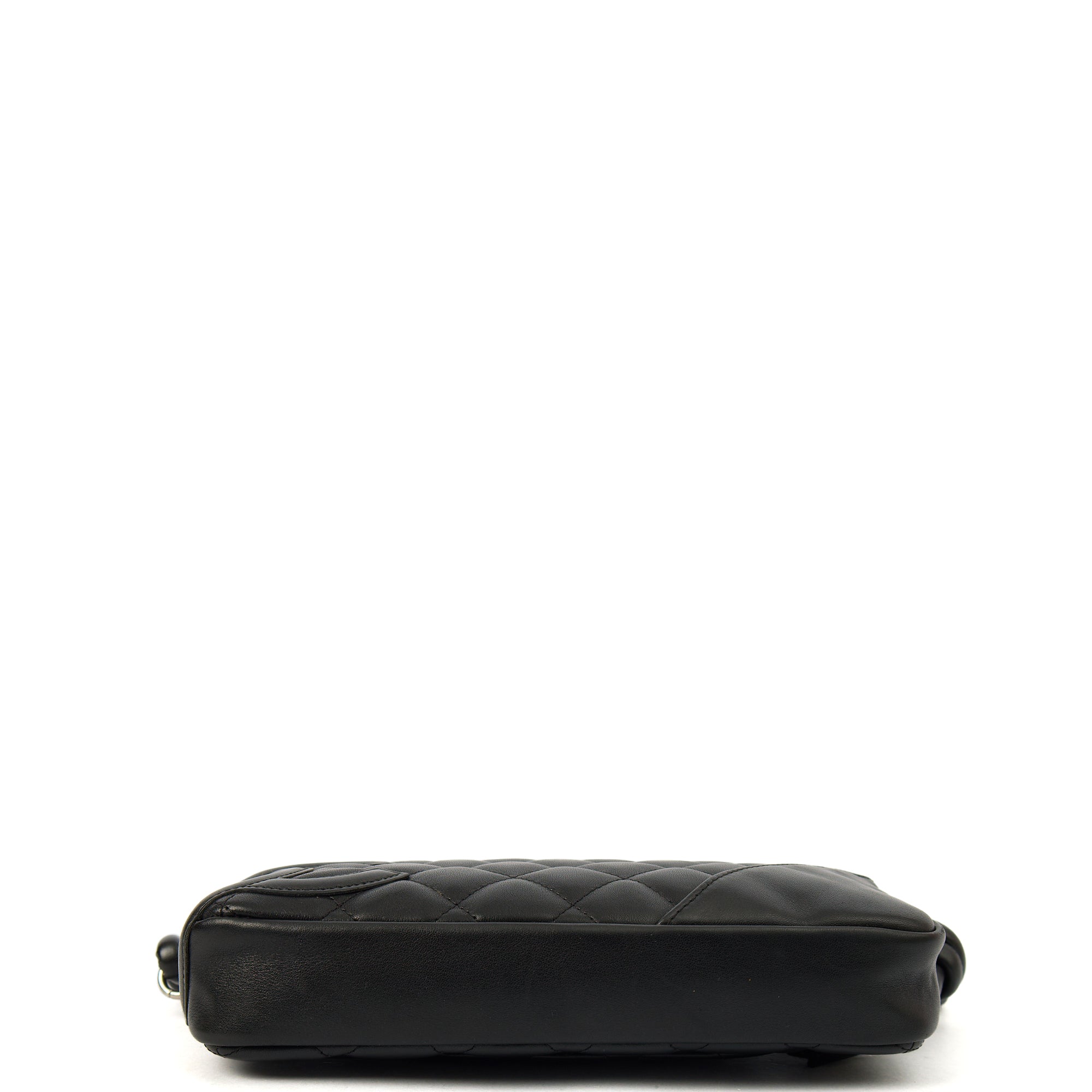 Chanel Shoulder Bag Cambon Pochette in Black, Leather — Detail View