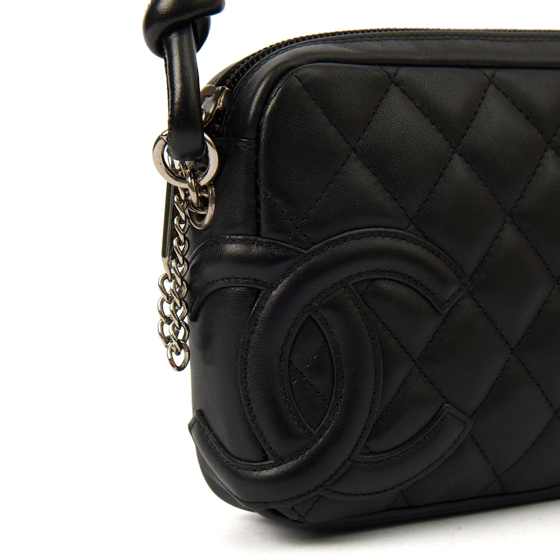 Chanel Shoulder Bag Cambon Pochette in Black, Leather — Alternate View 15
