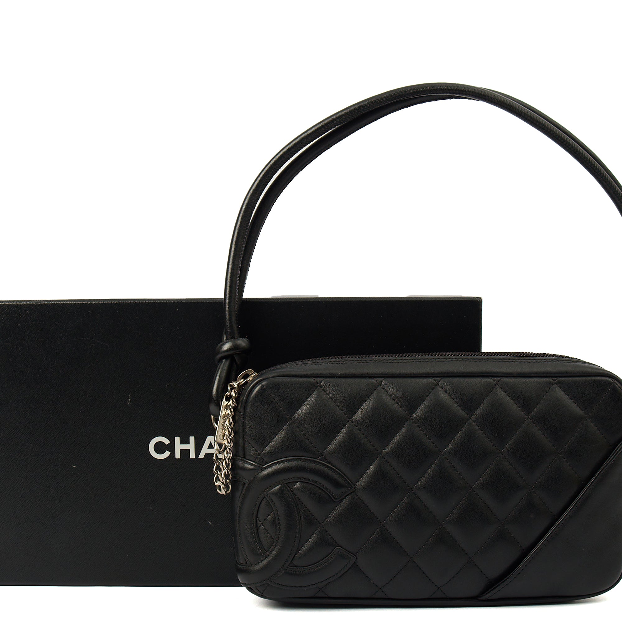 Chanel Shoulder Bag Cambon Pochette in Black, Leather — Alternate View 11