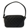 Chanel Shoulder Bag Cambon Pochette in Black, Leather — Front View