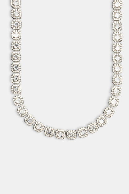 Cernucci Clustered Tennis Chain - 10mm - White — 18" — Side View