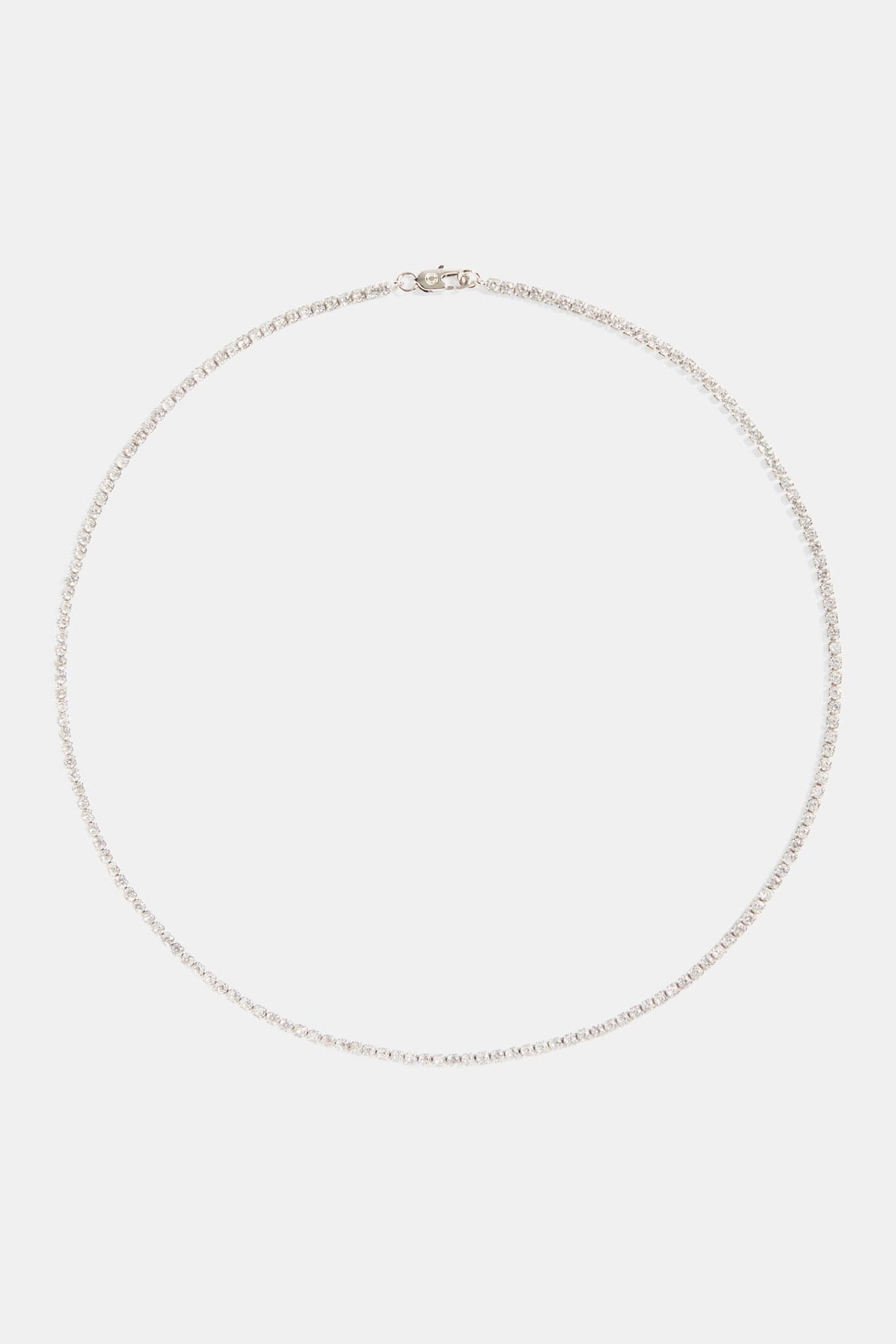 Cernucci 2.5mm Micro Tennis Chain — 16" — Top View