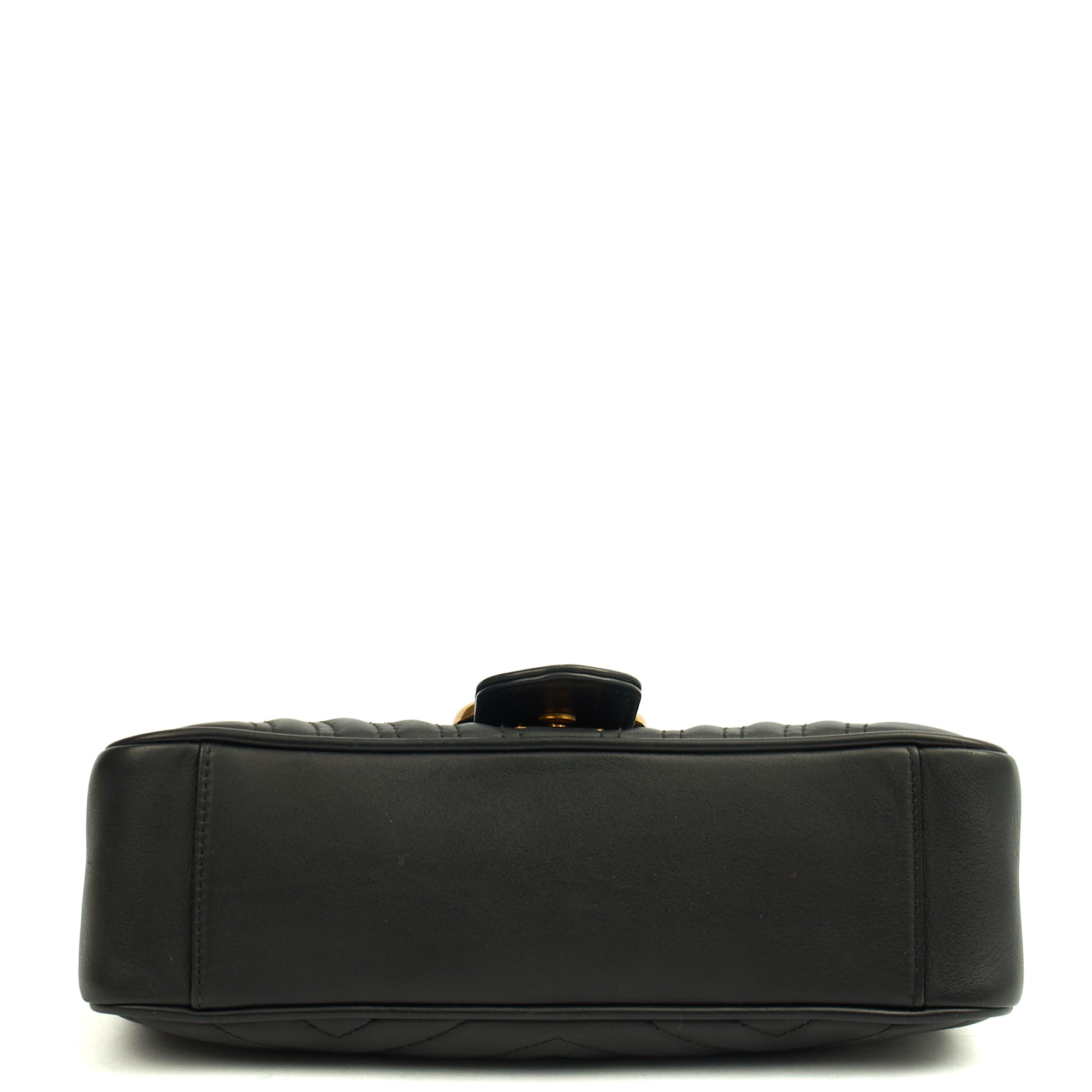 Gucci Cross Body Marmont Shoulder Flap Bag - Small in Black, Leather — Detail View