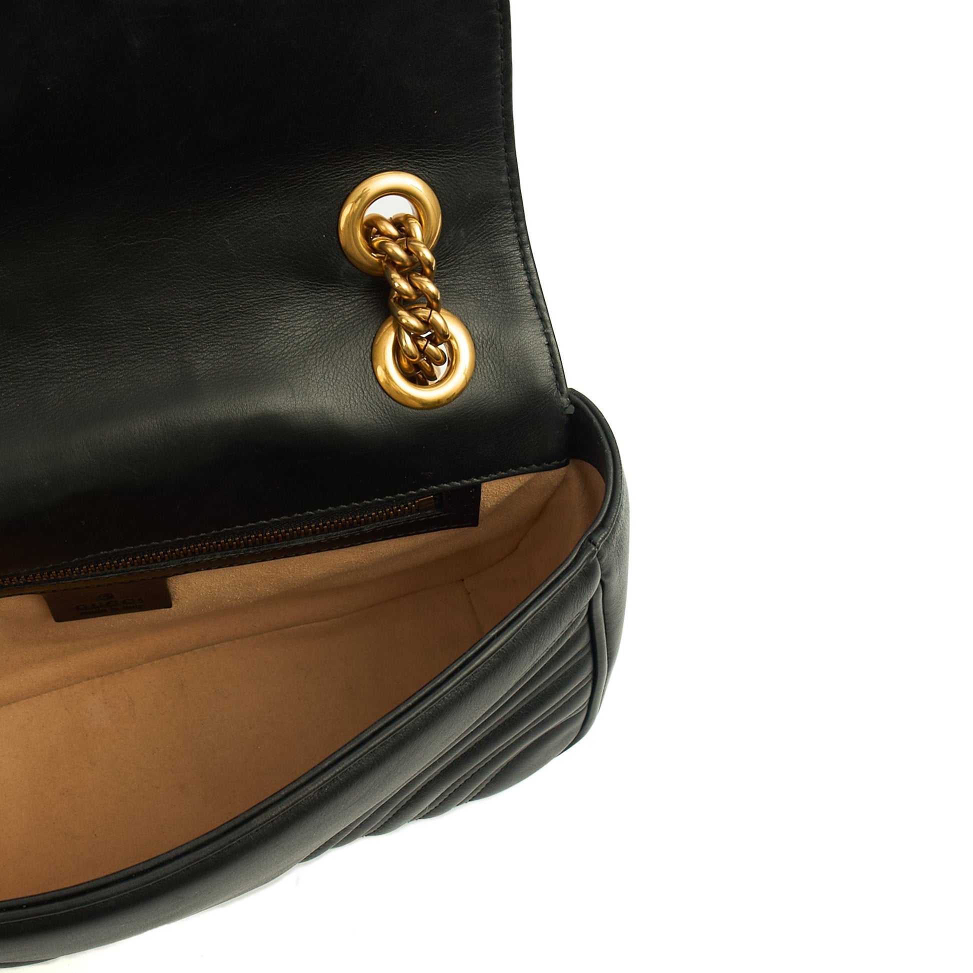 Gucci Cross Body Marmont Shoulder Flap Bag - Small in Black, Leather — Alternate View 7