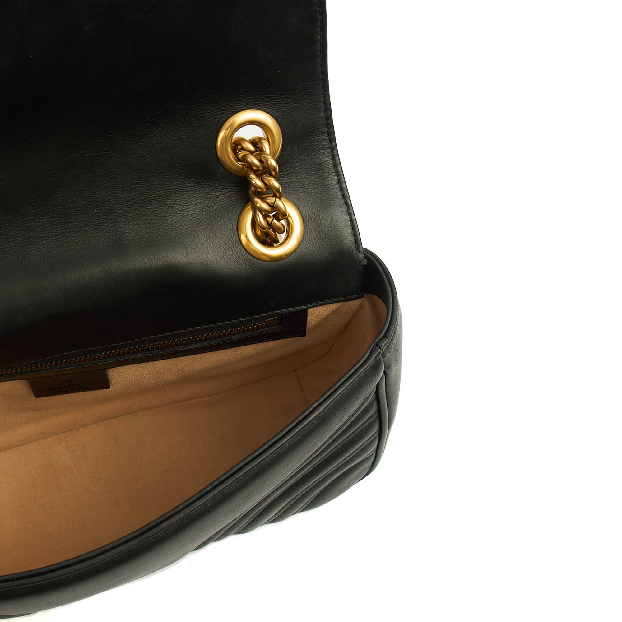 Gucci Cross Body Marmont Shoulder Flap Bag - Small in Black, Leather — Alternate View 7