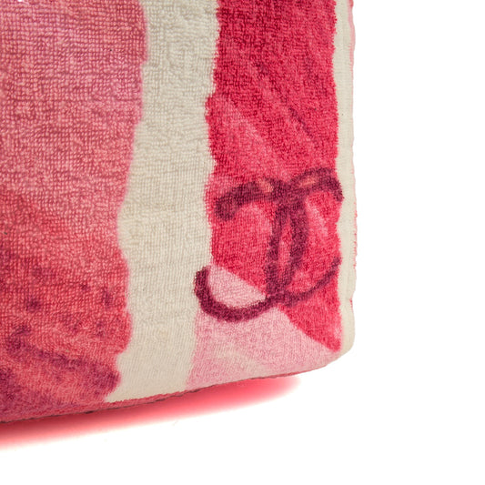 Chanel Tote Tote in Pink, Towel — Side View