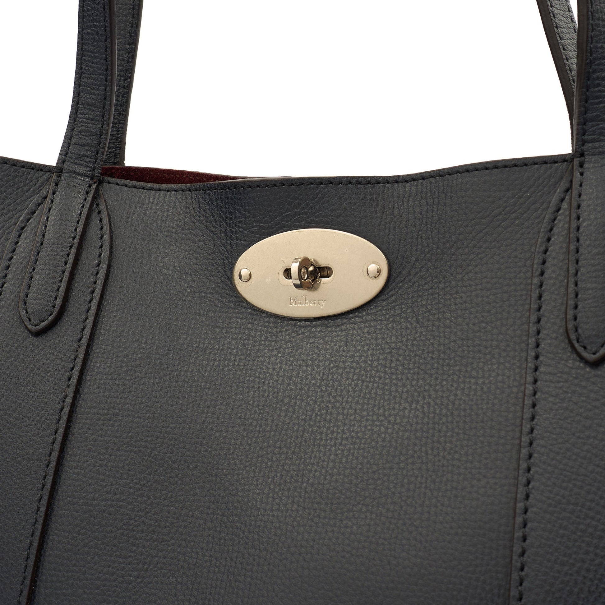 Mulberry Tote Bayswater Tote in Navy, Leather — Side View
