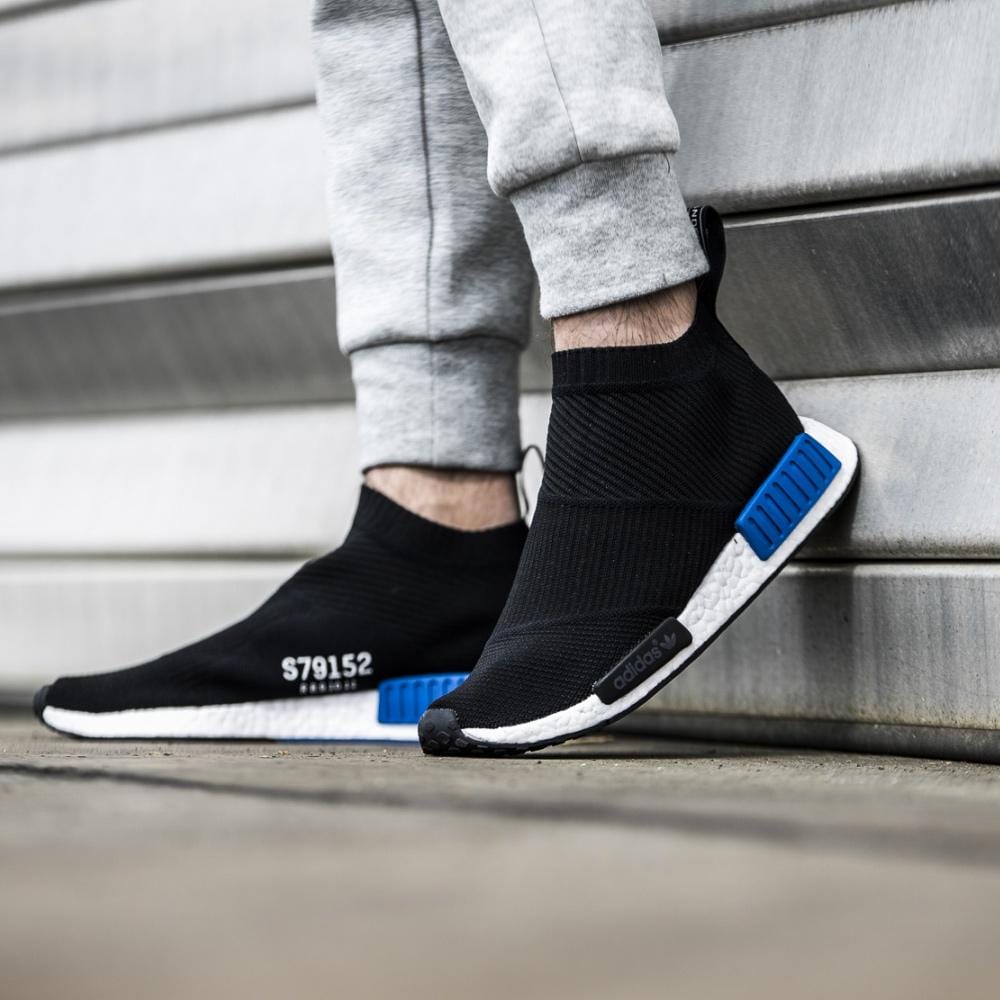 Adidas NMD_CS1 Primeknit Core Black-Lush Blue — UK 3.5 | EU 36 | US 4 — Side View