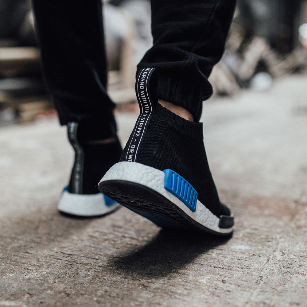 Adidas NMD_CS1 Primeknit Core Black-Lush Blue — UK 3.5 | EU 36 | US 4 — Back View