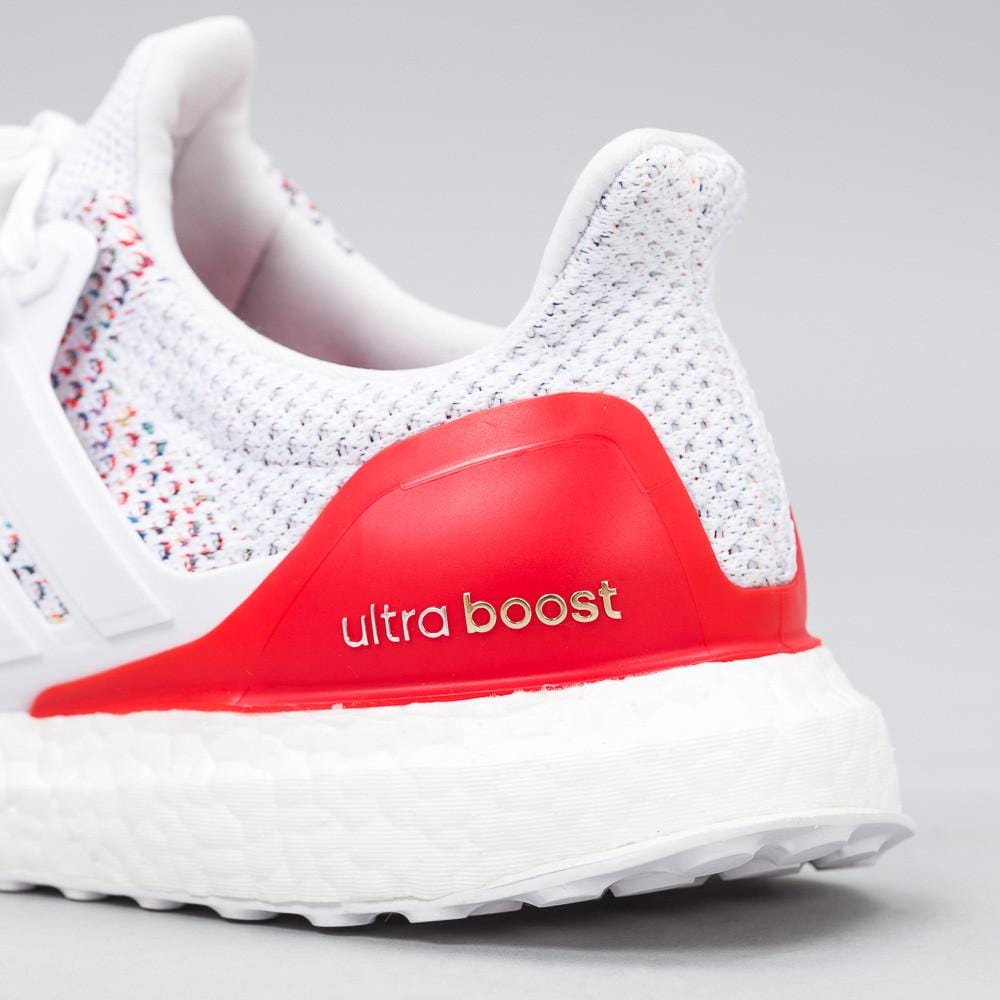 Adidas Ultra Boost Multicolor White-Red — UK 3.5 | EU 36 | US 4 — Lifestyle View