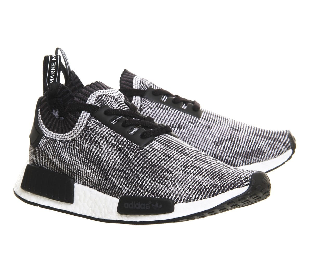 Adidas NMD Primeknit Black White — UK 3.5 | EU 36 | US 4 — Top View