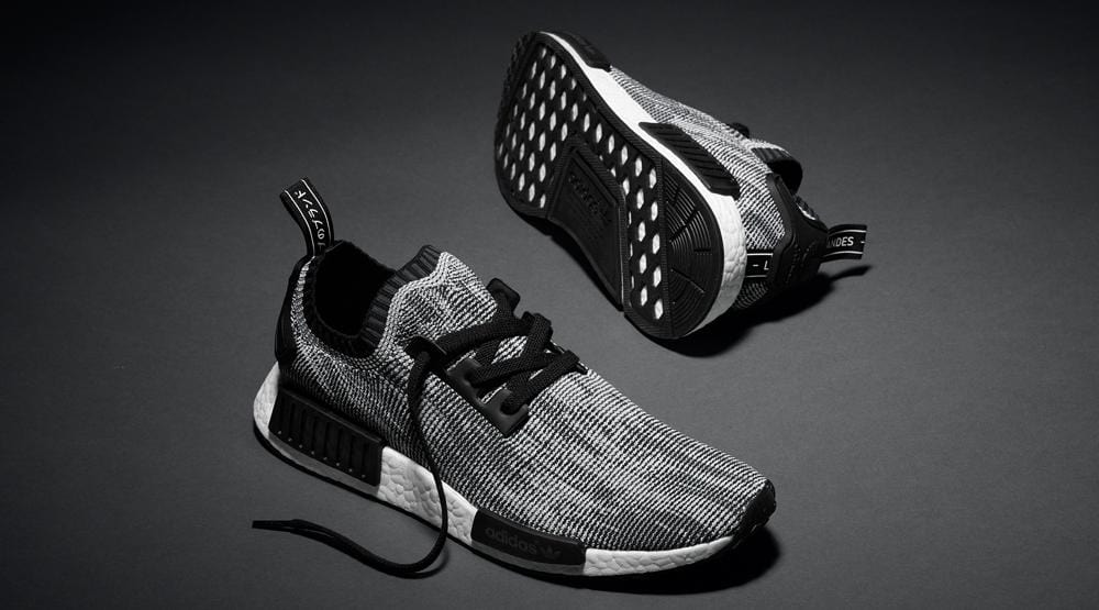 Adidas NMD Primeknit Black White — UK 3.5 | EU 36 | US 4 — Lifestyle View