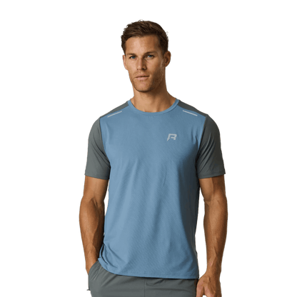 Reprimo Flight Tee 'Air Force Blue Gunmetal' — XXS — Front View