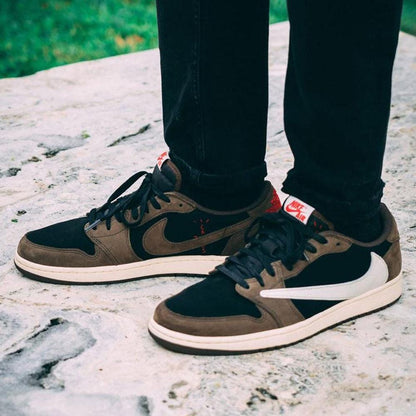 Travis Scott x Air Jordan 1 Low Cactus Jack — 3 UK | 35.5 EU — Lifestyle View