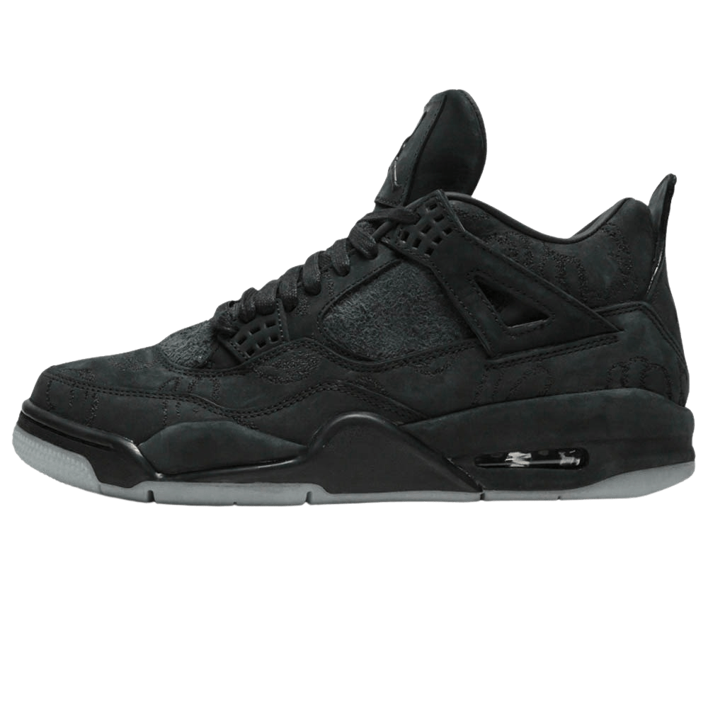 KAWS x Air Jordan 4 Retro Black — UK 3 | EU 35.5 | US 3.5 — Front View